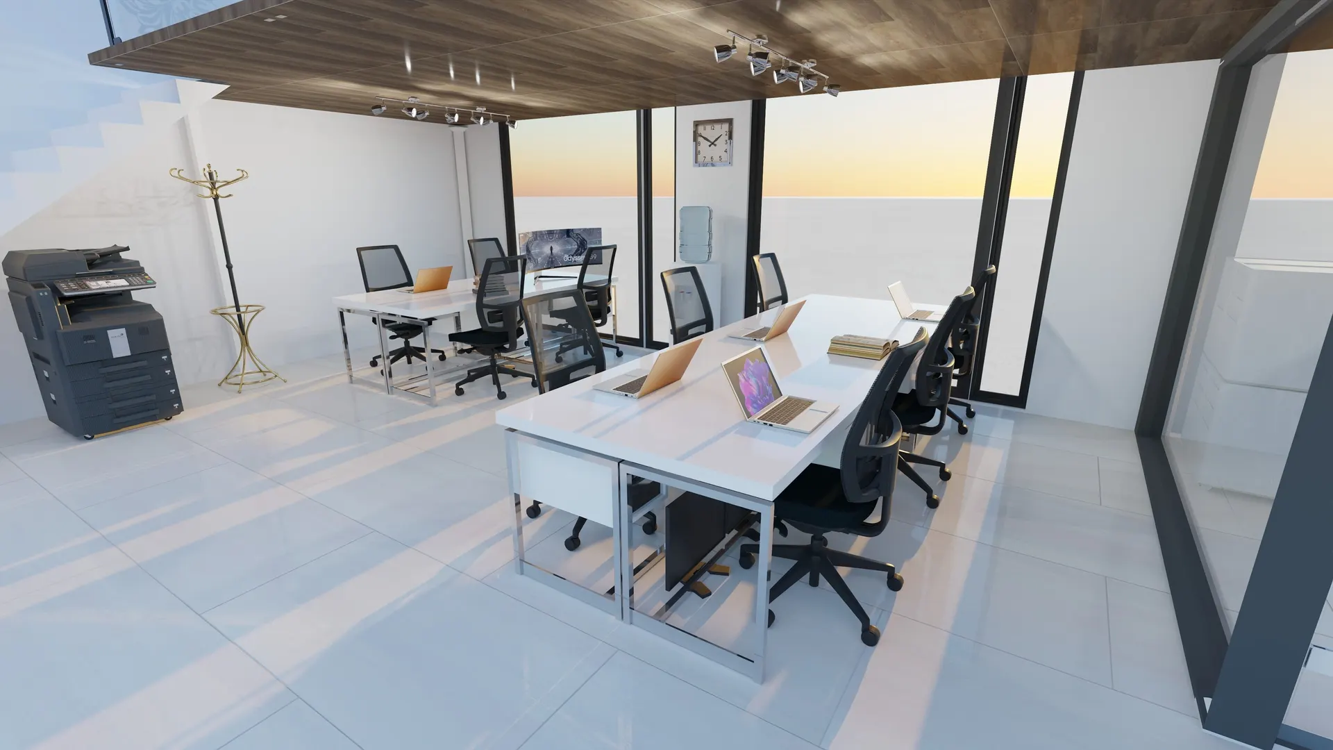 Dedicated desks on the coworking floor at Artana Prishtina