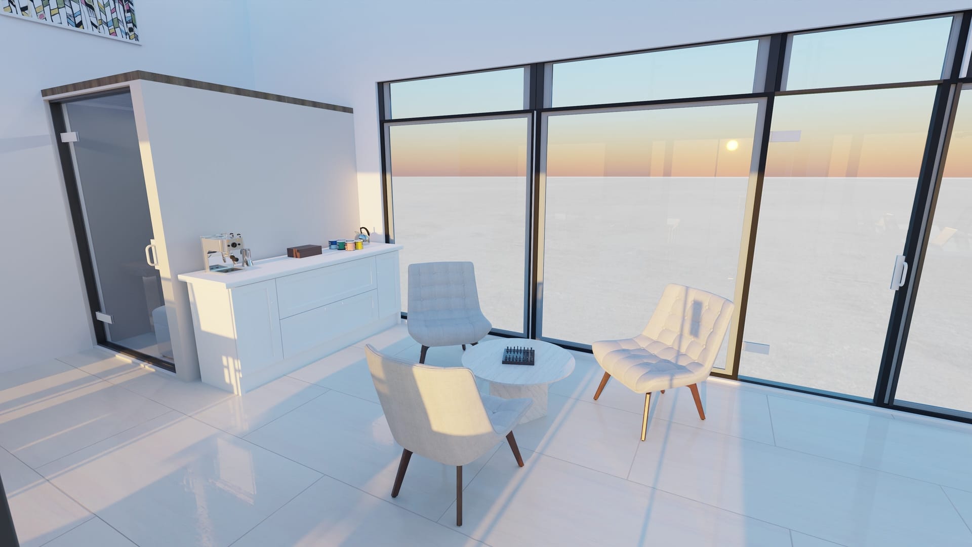 Kitchenette and lounge corner