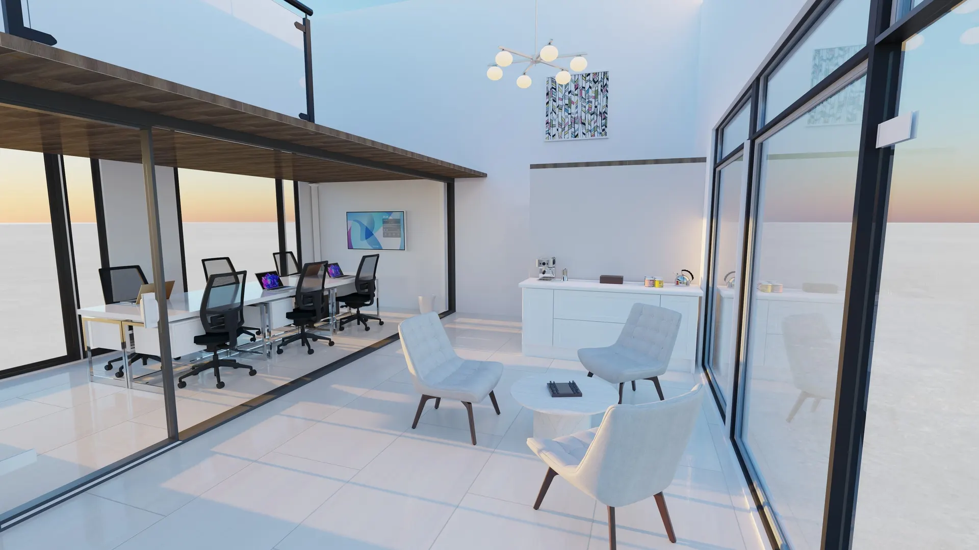 Kitchenette and lounge at Artana